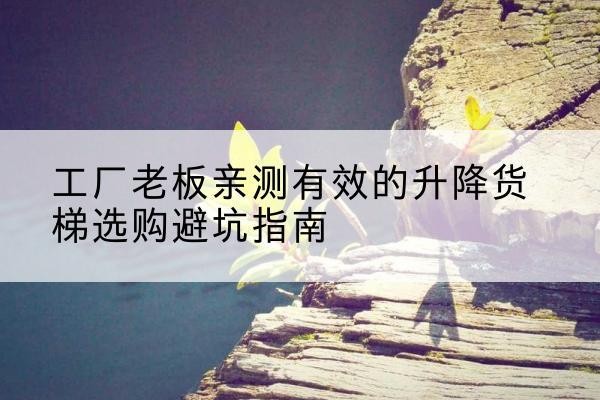 侯马升降货梯怎么选-工厂老板亲测有效的升降货梯选购避坑指南